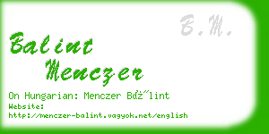 balint menczer business card